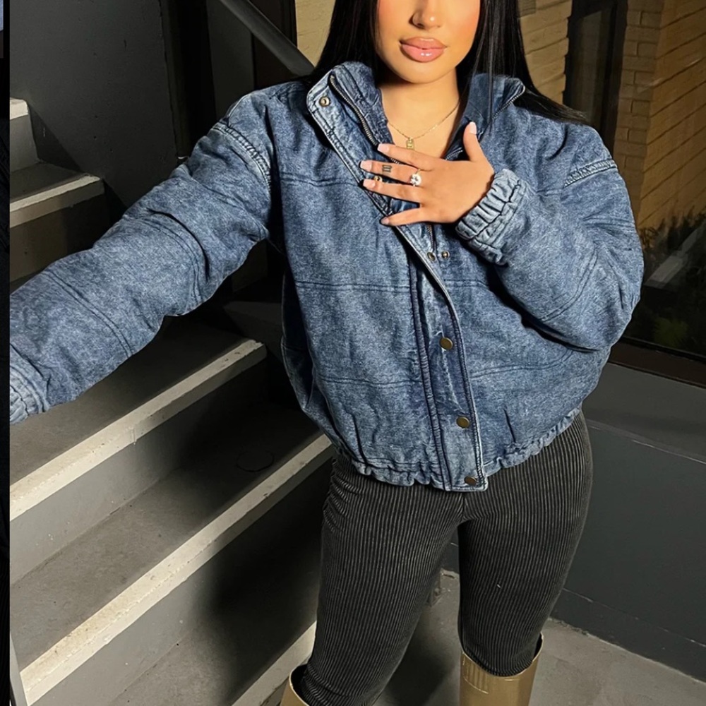 Fashion Nova Dark Blue Jean Jacket